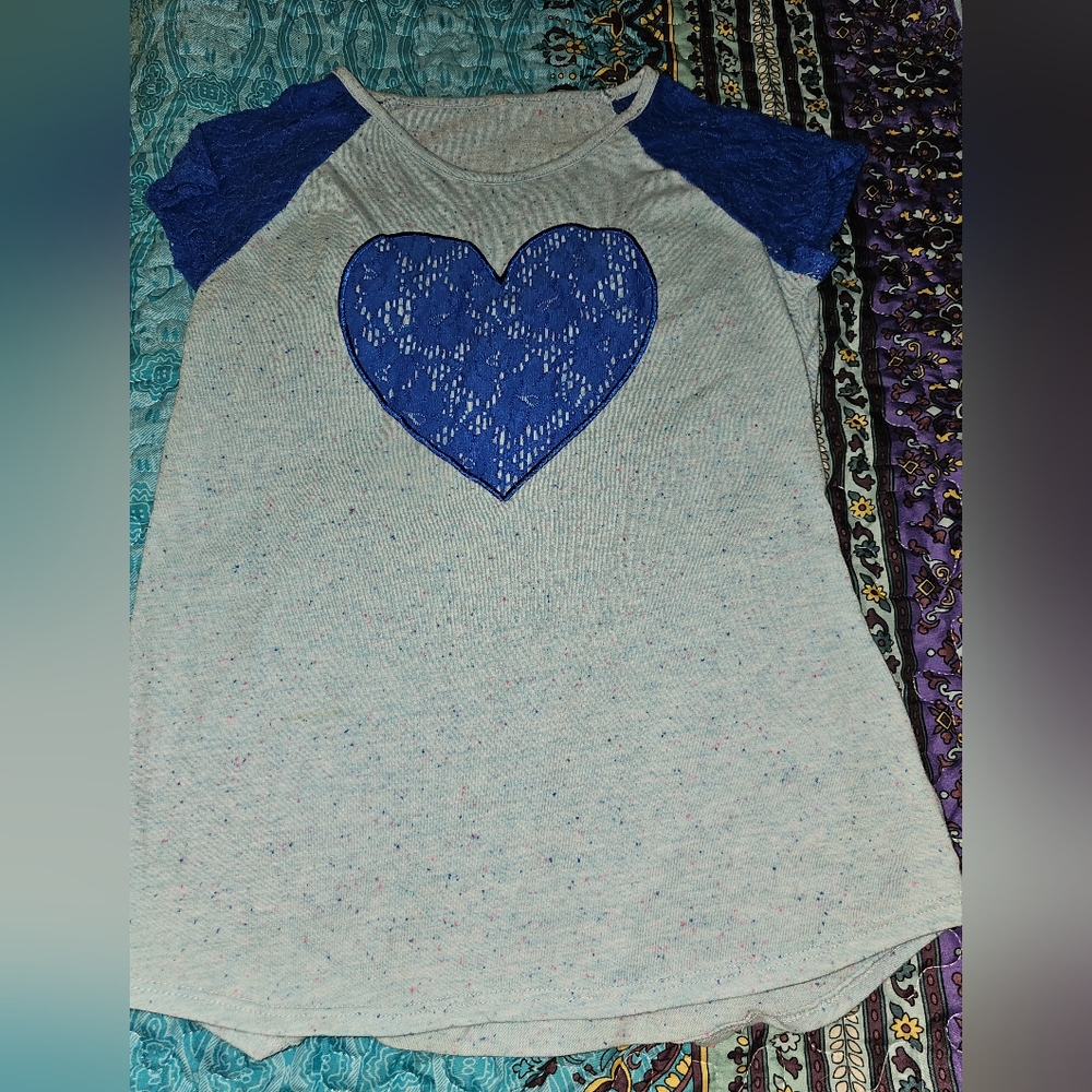 Crochet Sleeve Heart Tee